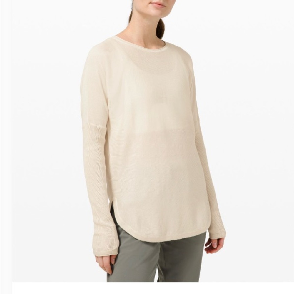 Lululemon Athletica Cream Long Sleeve Tee